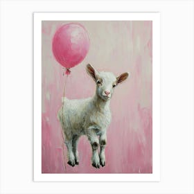 Cute Goat 1 With Balloon Art Print