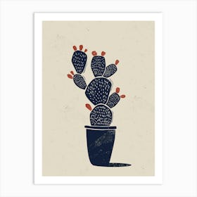 Cactus Linocut Art Print