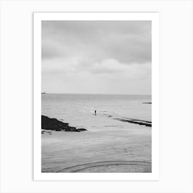 Vintage Black And White Beach Art Print