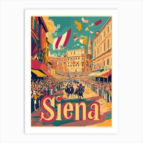 Aihrgdesign A 1970s Inspired Travel Poster For Siena Depictin A0f3b82c 2298 4d46 A465 Ef757b0390a3 0 Art Print