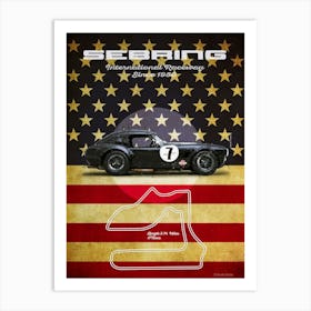 Sebring, Black Cobra Vintage Art Print