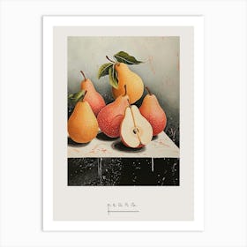 Art Deco Inspired Pears Poster Art Print
