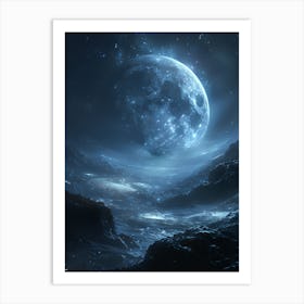 Full Moon Over The Ocean 6 Art Print