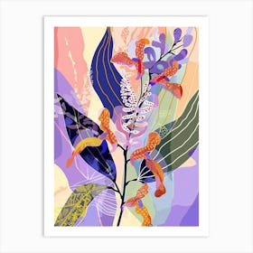 Colourful Flower Illustration Lilac 2 Art Print