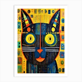 Surprised Cat 4 - Black Cat With Yellow Eyes Art Print