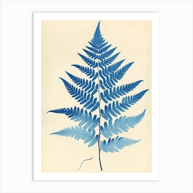 Vintage Illustration Blue Star Fern 2 Art Print