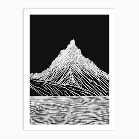 Ben Wyvis Mountain Line Drawing 2 Art Print