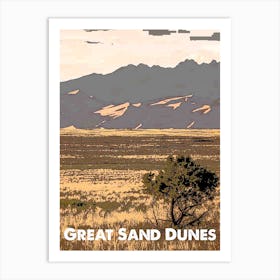 Great Sand Dunes, National Park, Nature, USA, Wall Print, Art Print