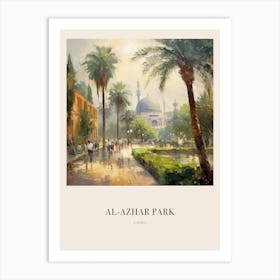 Al Azhar Park Cairo Egypt 2 Vintage Cezanne Inspired Poster Art Print