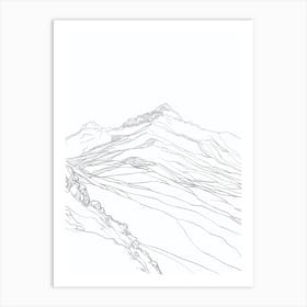 Mount Olympus Greece Line Drawing 7 Art Print