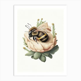 Hibernation Bee 3 Vintage Art Print