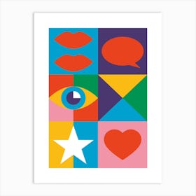 Geometric Bold Colour Modern Art Print
