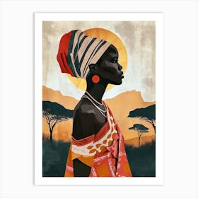 The African Woman; A Boho Montage Art Print