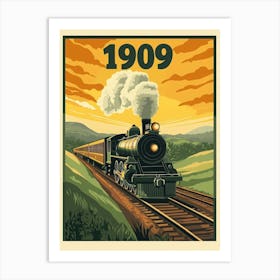 Aihrgdesign A Vintage Travel Poster Of A Powerful Steam Locom 4d27eddd F662 4547 Bc51 5f25e9b178dd 2 Art Print