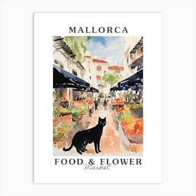 Food Market With Cats In Mallorca 1 Poster Art Print