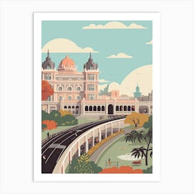 Hyderabad India Travel Illustration 3 Art Print