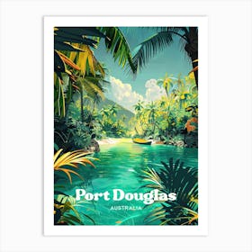 Port Douglas Tropical Digital Travel Art Póster