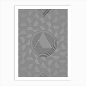 Geometric Glyph Sigil with Hex Array Pattern in Gray n.0031 Art Print