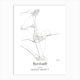 Burstadt,Germany Minimalist Map Art Print