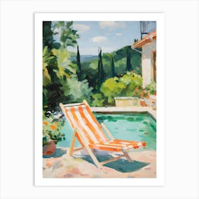 Sun Lounger By The Pool In Altamura Italy Art Print