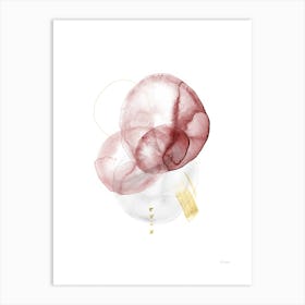 Turns In Marsala Grey And Gold Art Print