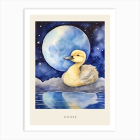 Baby Goose 3 Sleeping In The Clouds Nursery Poster Art Print