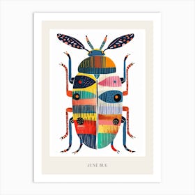 Colourful Insect Illustration June Bug 5 Poster Art Print