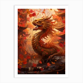 Chinese New Year Dragon Illustration 4 Art Print