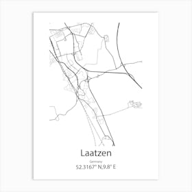 Laatzen,Germany Minimalist Map Art Print