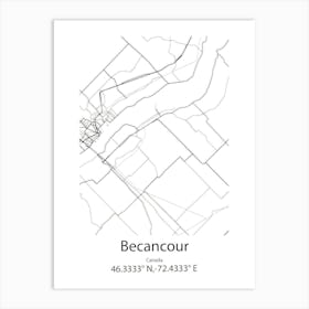 Becancour,Canada Minimalist Map Poster