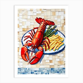 Lobster On A Plate 3 Art Print