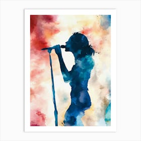 Singer In Watercolor Painting Art Print