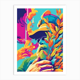 Man In The Hat, abstract art Art Print