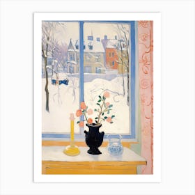 The Windowsill Of Sapporo   Japan Snow Inspired By Matisse 4 Art Print
