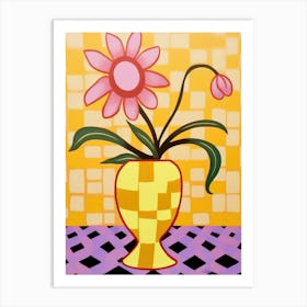 Wild Flowers Yellow Tones In Vase 1 Art Print