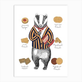 Badger Biscuits Art Print
