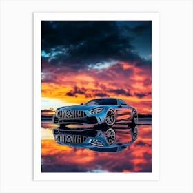 Sunset Mercedes Amg Art Print