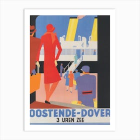 Oostende-Dover Belgium Vintage Travel Poster Art Print