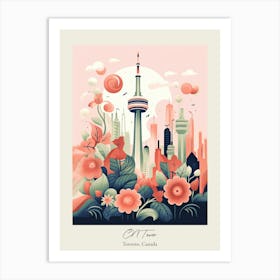 Cn Tower   Toronto, Canada   Cute Botanical Illustration Travel 2 Poster Art Print
