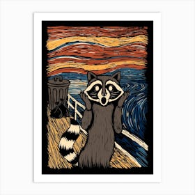 The Scream Raccoon Art Print