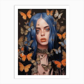 Billie Eilish Butterfly Collage 2 Art Print