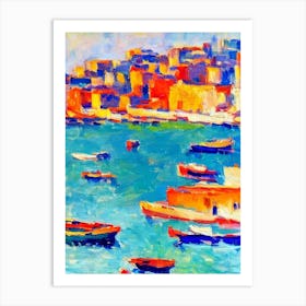 Port Of Algiers Algeria Brushwork Painting harbour Art Print