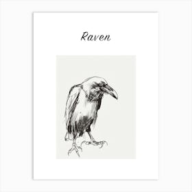 B&W Raven Poster Art Print