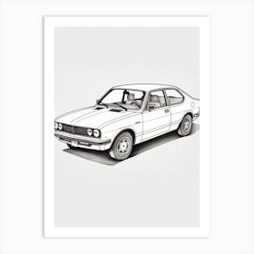 Honda Civic Line Drawing 12 Art Print