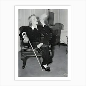 Marlene Dietrich Smoking Art Print