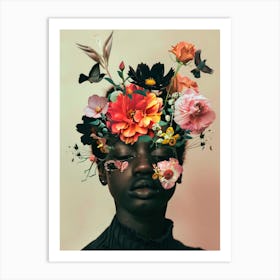 Flowers In The Head 1 Art Print