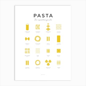 Pasta Guide Yellow Art Print