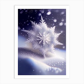 Diamond Dust, Snowflakes, Soft Colours 1 Art Print