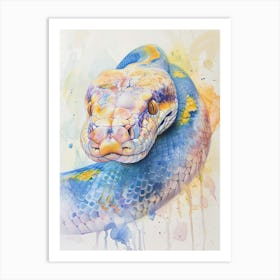 Snake Pastel Watercolour 3 Poster