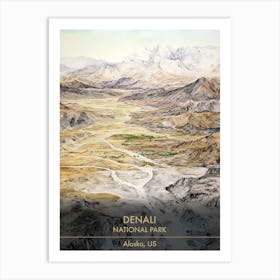 Denali National Park Watercolour 2 Art Print